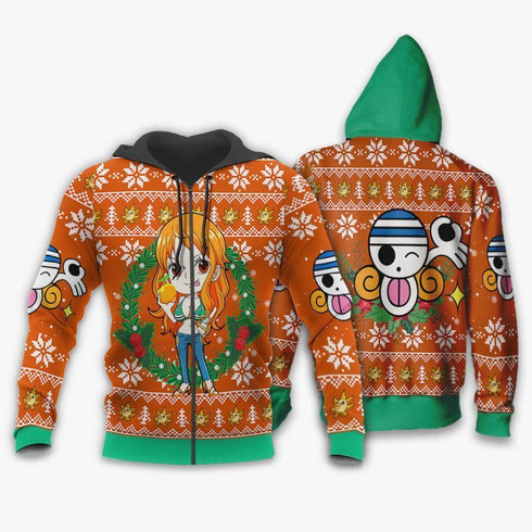 Divesart - Suéter y sudadera navideños feos de Nami One Piece Anime Xmas