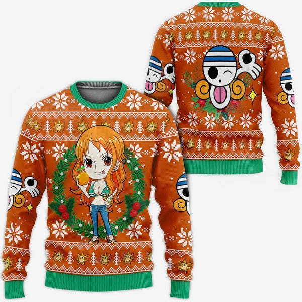 Divesart - Nami Weihnachtspullover und Hoodie One Piece Anime Weihnachten
