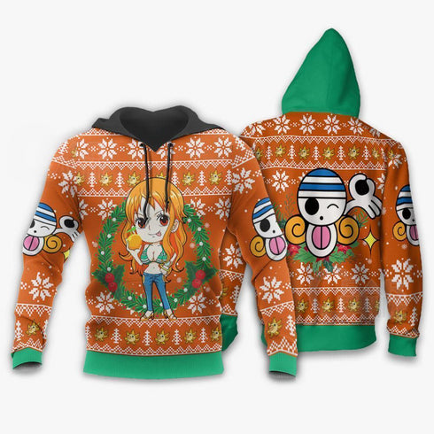 Divesart - Suéter y sudadera navideños feos de Nami One Piece Anime Xmas