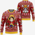 Divesart - Luffy Ugly joulupaita ja huppari One Piece Anime Xmas
