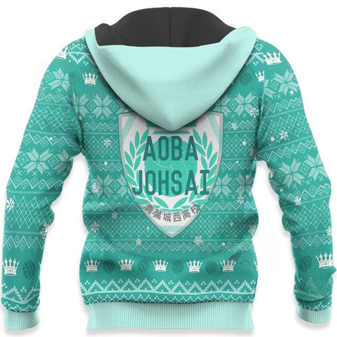 DivesArt - Aoba Johsai Ugly Christmas tröja och hoodie haikyuu anime xmas shirt