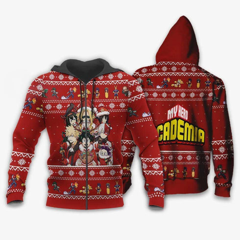 Divesart - meine Held -Akademie Weihnachtspullover und Hoodie Anime Custom Weihnachtsgeschenk VA09