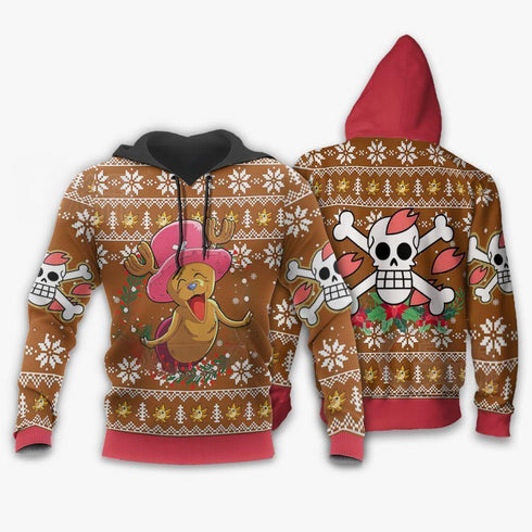DivesArt - Glad Chopper Ugly Christmas Sweater och Hoodie One Piece Anime Xmas