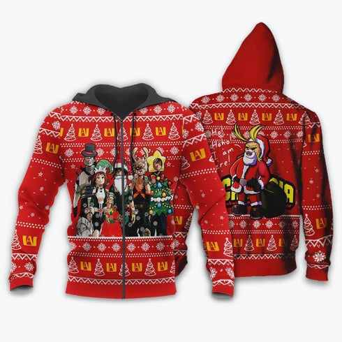 Divesart - meine Held -Akademie Weihnachtspullover und Hoodie Santa Anime Weihnachtsgeschenk VA09