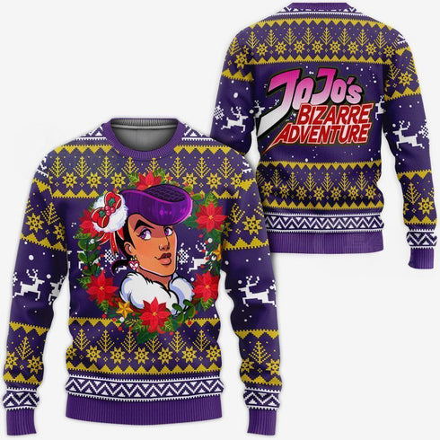 Divesart - Josuke Higashikata Weihnachtspullover und Hoodie Jojos Anime Weihnachtshuodie