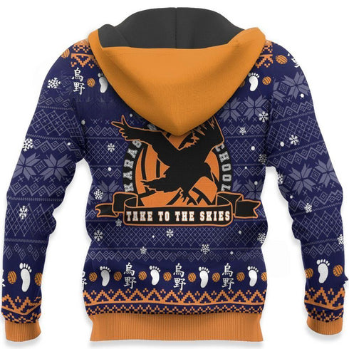 Divesart - Karasuno Ugly Christmas Sweater y Hoodie Haikyuu Anime Xmas Shirt