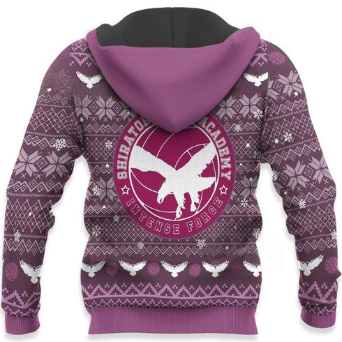 Divesart - Shiratorizawa Academy Weihnachtspullover und Hoodie Haikyuu Anime Weihnachten