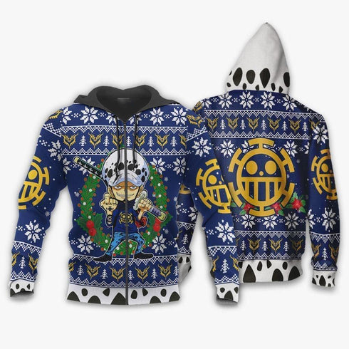Divesart - Trafalgar Law Ugly Christmas Sweater en Hoodie One Piece Anime Xmas