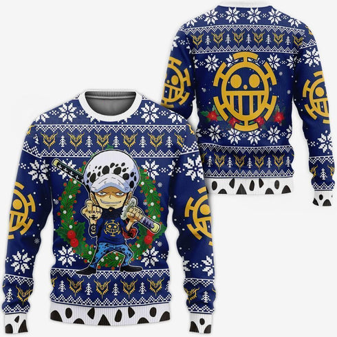 Divesart - Trafalgar Law Ugly Christmas Sweater en Hoodie One Piece Anime Xmas