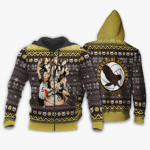 Divesart - Fukurodani Academy Weihnachtspullover und Hoodie Haikyuu Anime Weihnachten