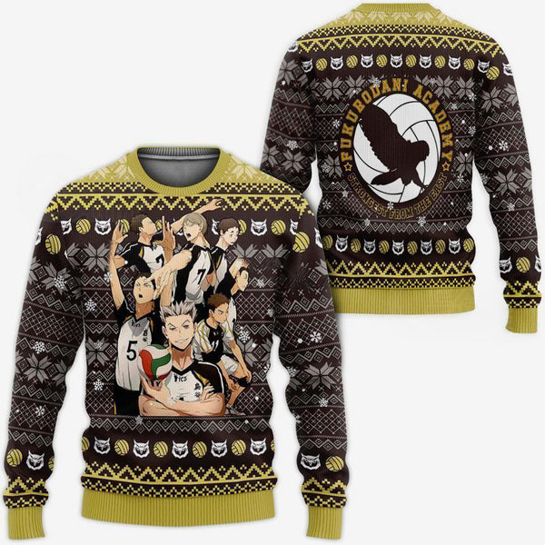 Divesart - Fukurodani Academy Weihnachtspullover und Hoodie Haikyuu Anime Weihnachten