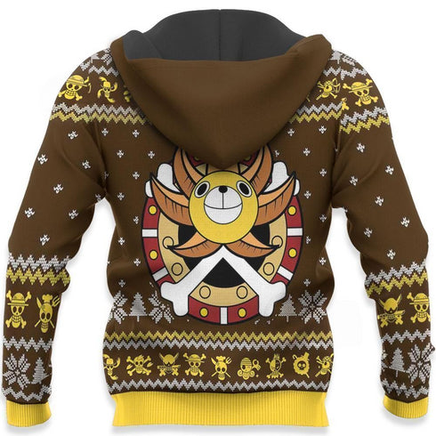 Divesart - Cappello di paglia Pirati Brutto maglione natalizio e felpa con cappuccio One Piece Anime Xmas