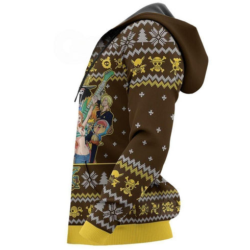 Divesart - Cappello di paglia Pirati Brutto maglione natalizio e felpa con cappuccio One Piece Anime Xmas