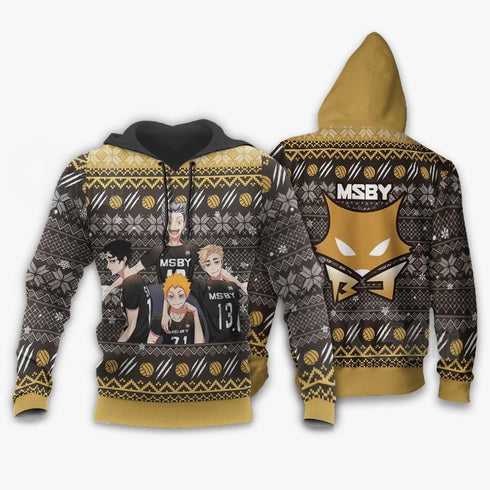 Divesart - MSBy Black Jackals Weihnachtspullover und Hoodie Haikyuu Anime Weihnachtsgeschenk