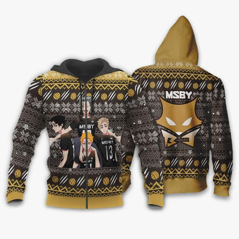 Divesart - MSBy Black Jackals Weihnachtspullover und Hoodie Haikyuu Anime Weihnachtsgeschenk