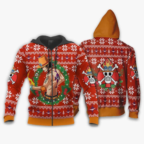 Divesart - Portgas Ace Weihnachtspullover und Hoodie One Piece Anime Weihnachten