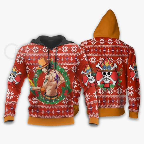 Divesart - Portgas Ace Weihnachtspullover und Hoodie One Piece Anime Weihnachten