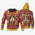 Divesart - Divertente maglione di Natale brutto Rufy e felpa con cappuccio personalizzato One Piece Anime Xmas Gifts