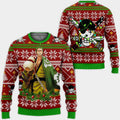 Divesart - Zoro Ugly Christmas maglione e felpa con cappuccio Custom Wano One Piece Anime Xmas Gifts