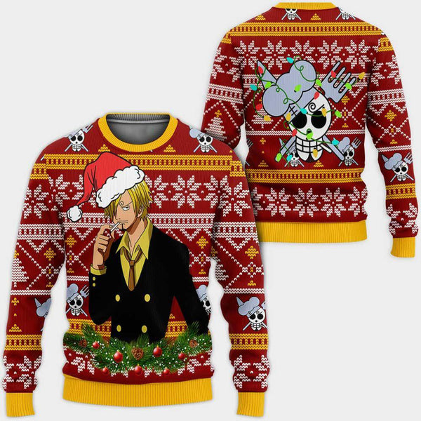Divesart - Sanji Ugly Christmas Sweater y Hoodie Custom One Piece Anime Christmas Gifts