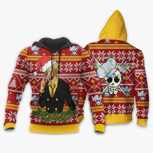 Divesart - Sanji Weihnachtspullover und Hoodie Custom One Piece Anime Weihnachtsgeschenke