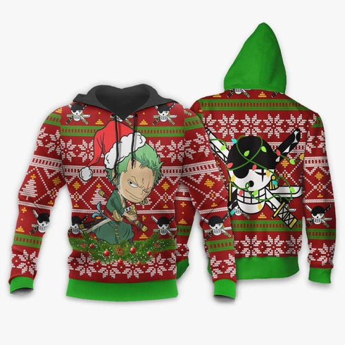 DivesArt - Zoro Ugly Jultröja och Hoodie Custom One Piece Anime Xmas Presenter