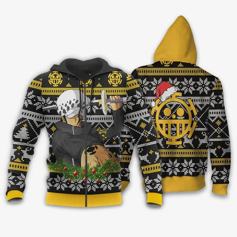 DivesArt - Trafalgar Law Ugly Christmas Sweater och Hoodie Custom One Piece Anime Xmas Presenter