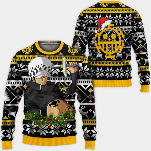 DivesArt - Trafalgar Law Ugly Christmas Sweater och Hoodie Custom One Piece Anime Xmas Presenter