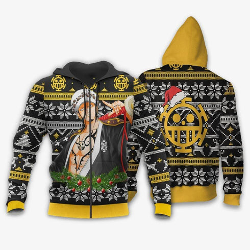 DivesArt - Trafalgar Law Ugly Jultröja och Hoodie Custom Wano One Piece Anime Xmas Presenter