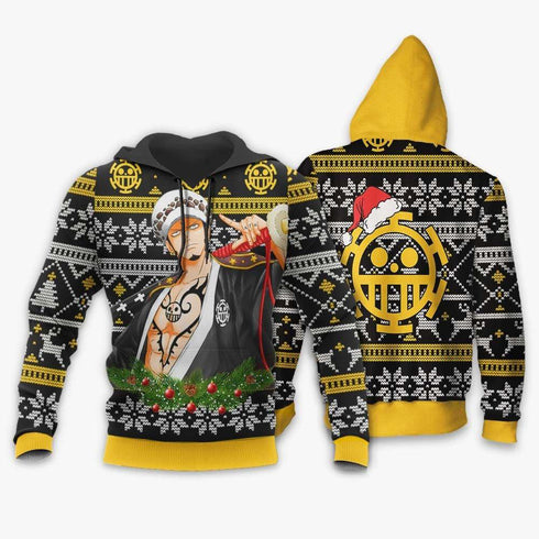 DivesArt - Trafalgar Law Ugly Jultröja och Hoodie Custom Wano One Piece Anime Xmas Presenter