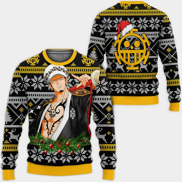 Divesart - Trafalgar Law Ugly Christmas Sweater en Hoodie Custom Wano One Piece Anime Xmas Gifts