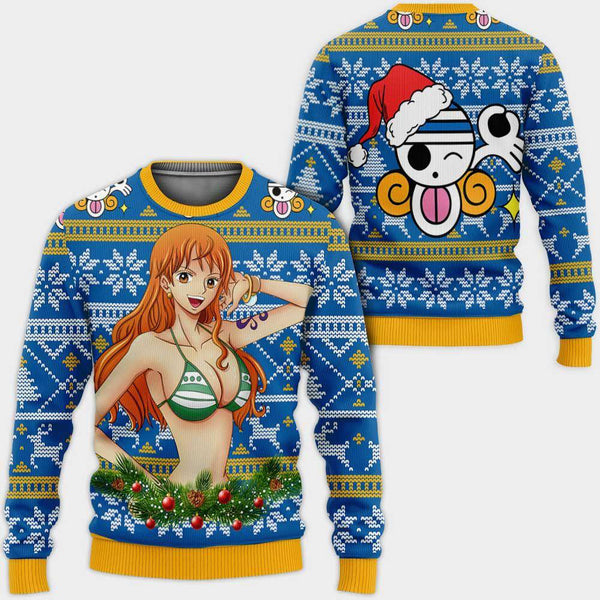 DivesArt - Nami Ugly Jultröja och Hoodie Custom One Piece Anime Xmas Presenter