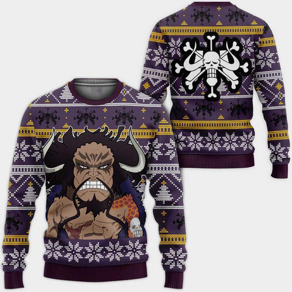 DivesArt - Yonko Kaido Ugly Jultröja och Hoodie Custom One Piece Anime Xmas Presenter