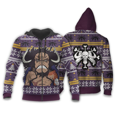 DivesArt - Yonko Kaido Ugly Jultröja och Hoodie Custom One Piece Anime Xmas Presenter