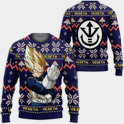 DivesArt - Vegeta Super Saiyan Jultröja Custom Anime Dragon Ball Xmas Presenter