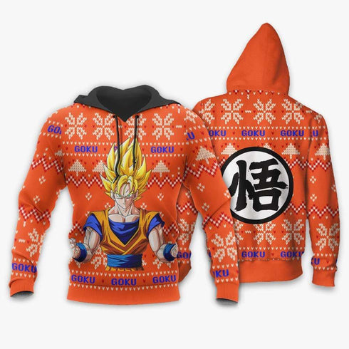 DivesArt - Goku Super Saiyan Jultröja Custom Anime Dragon Ball Xmas gåvor