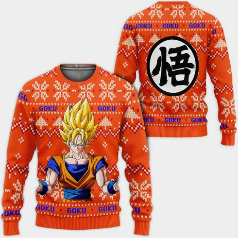 DivesArt - Goku Super Saiyan Jultröja Custom Anime Dragon Ball Xmas gåvor
