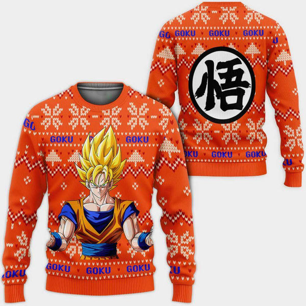 Divesart - Goku Super Saiyan kersttrui Custom Anime Dragon Ball Xmas Gifts
