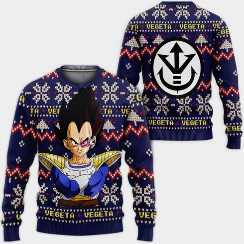 Divesart - Prinz Vegeta Weihnachtspullover Custom Anime Dragon Ball Weihnachtsgeschenke
