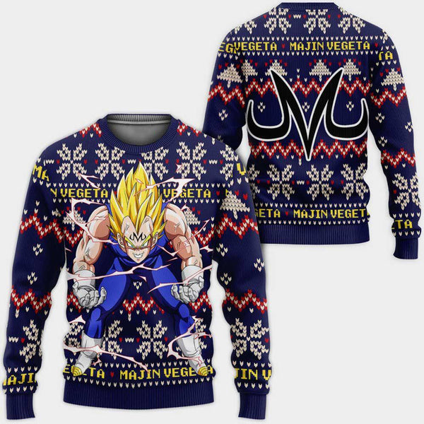 Divesart - Suéter de Navidad Majin Vegeta personalizado Anime Dragon Ball Regalos de Navidad