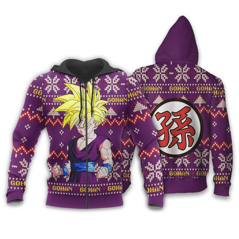 DivesArt - GOHAN SJJ Ugly Jultröja och Hoodie Custom Anime Dragon Ball Xmas Presenter