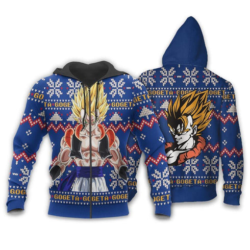DivesArt - Gogeta Ugly Jultröja och Hoodie Custom Anime Dragon Ball Xmas Presenter