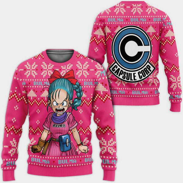 Divesart - Bulma Ugly Christmas Sweater en Hoodie Custom Anime Dragon Ball Xmas Gifts