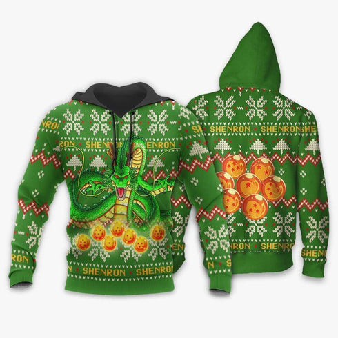 Divesart - Shenron Brutto Natale maglione e felpa con cappuccio Regali di Natale personalizzati Anime Dragon Ball