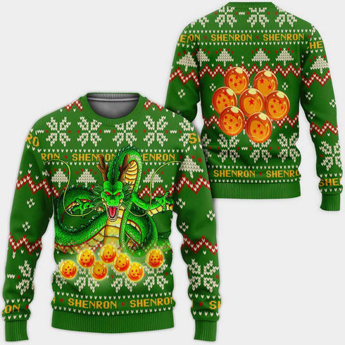 Divesart - Shenron Brutto Natale maglione e felpa con cappuccio Regali di Natale personalizzati Anime Dragon Ball