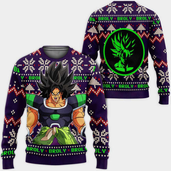 Divesart - Broly Ugly Christmas Sweater and Hoodie Custom Anime DB Xmas Gifts