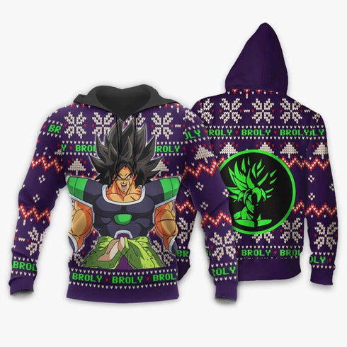 Divesart - Broly Ugly Christmas Sweater y Hoodie Custom Anime Dragon Ball Xmas Gifts