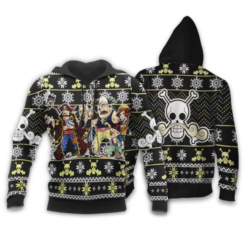 Divesart - Roger Pirates Ugly Christmas Sweater y Hoodie Anime One Piece Regalos de Navidad