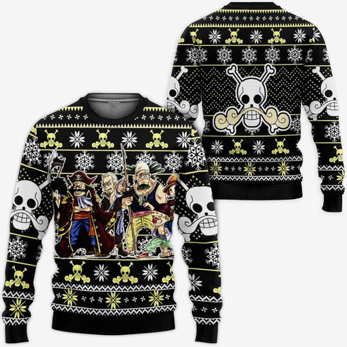 Divesart - Roger Pirates Ugly Christmas Sweater y Hoodie Anime One Piece Regalos de Navidad