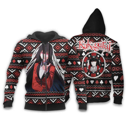 Divesart - Yumeko Weihnachtspullover und Hoodie Custom Anime Kakegurui Weihnachtsgeschenke
